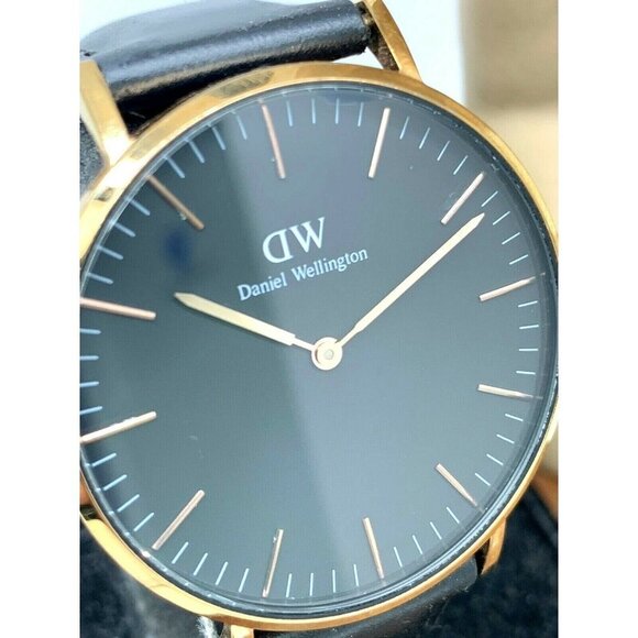 Daniel Wellington Womens Watch DW00100139 Rose Gold Black Dial 36mm Leather Band - Picture 12 of 13